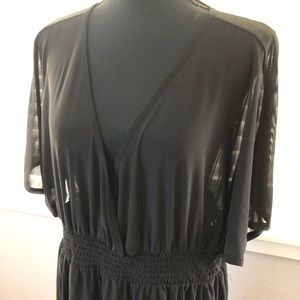 Torrid black sheer tunic. Elastic gathered waist detail. Size 1